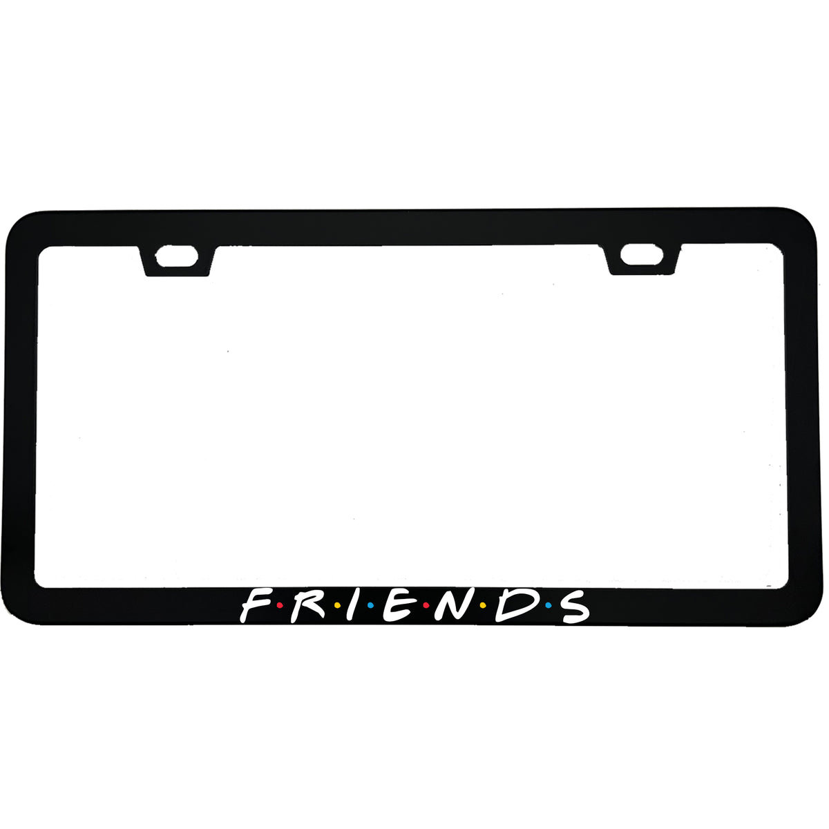 "Friends TV Show Logo" tv fan aluminum license plate frame — front view