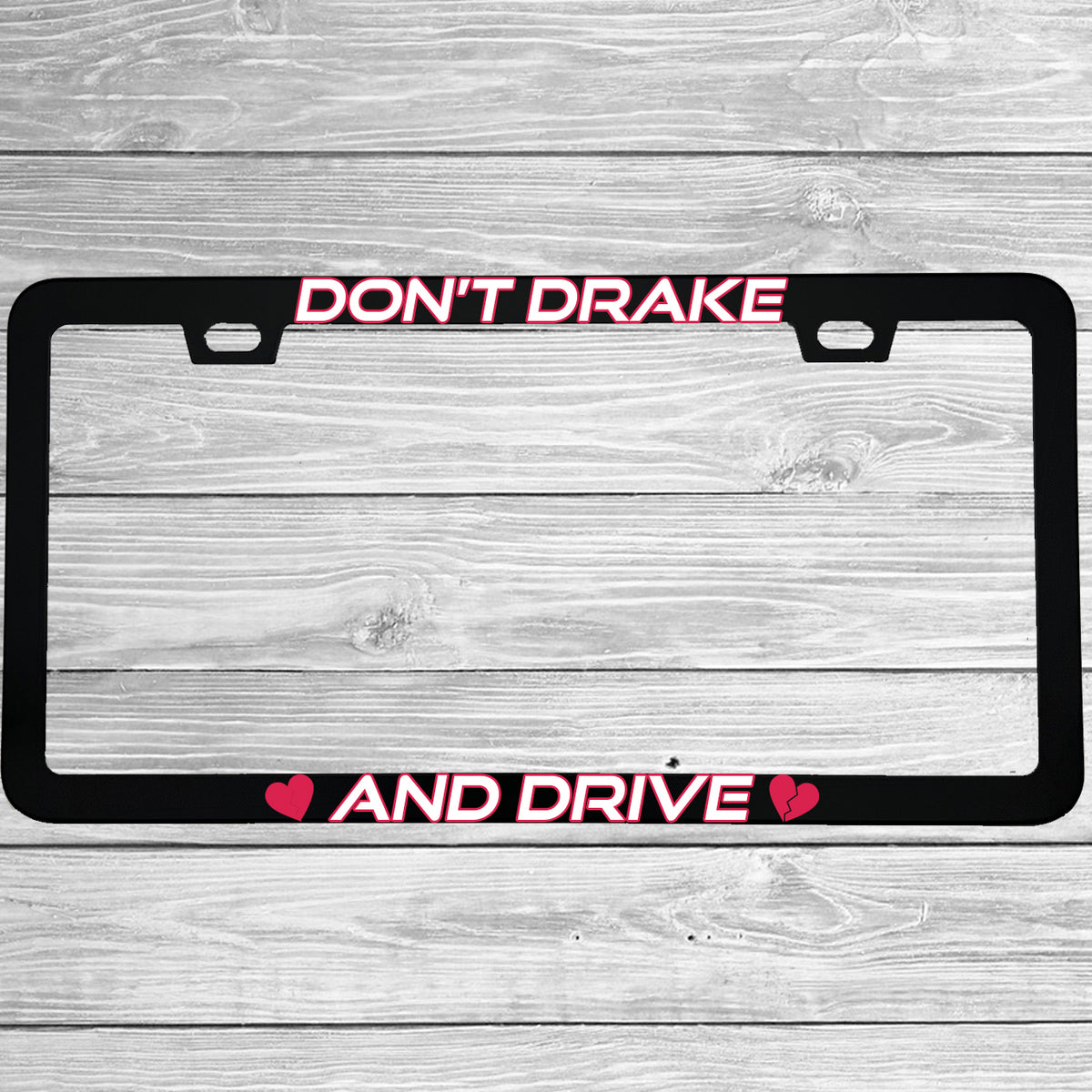 MCMP Customs aluminum license plate frame β features and quality detail infographic