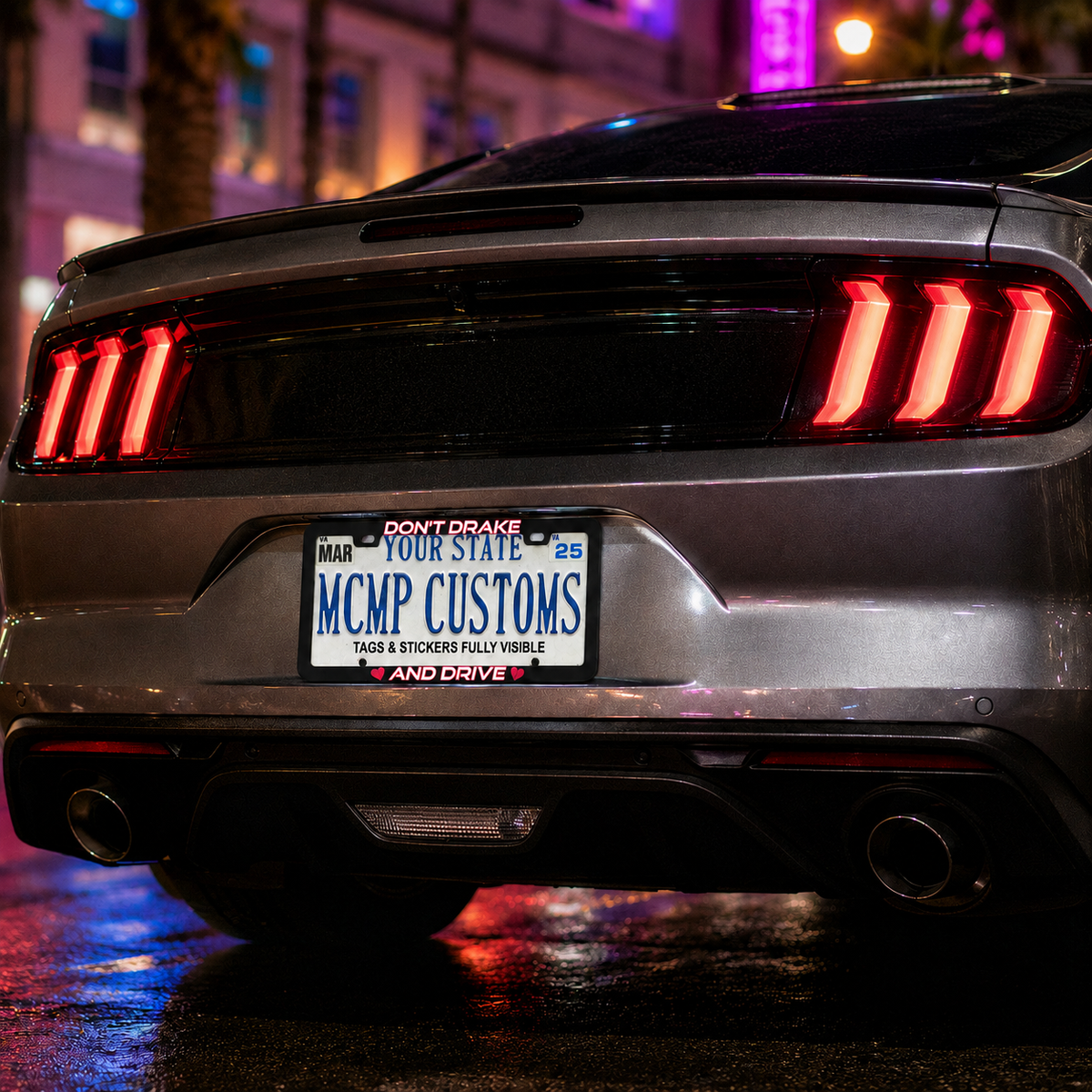 "Don't Drake And Drive Funny" license plate frame β product photo