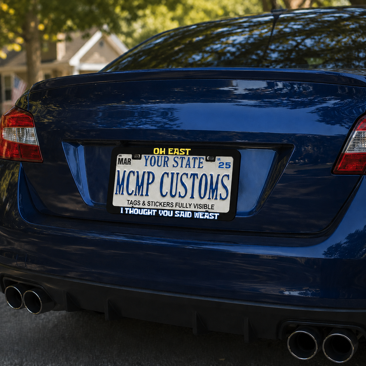"Oh East I Thought You Said Weast Funny" license plate frame β product photo