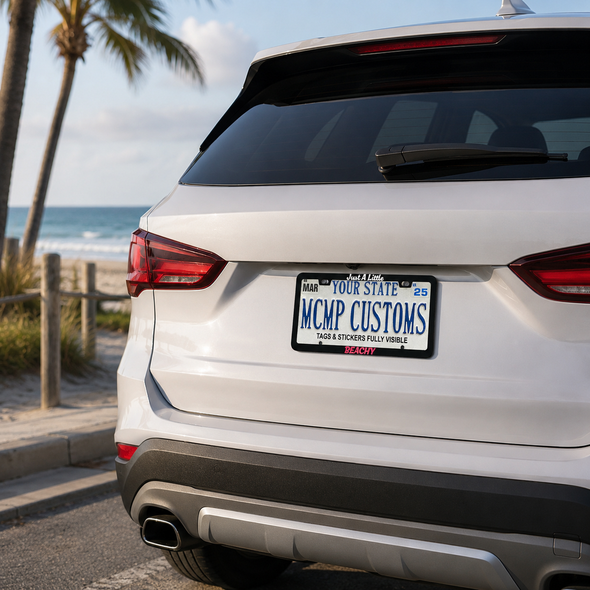Just A Little Beachy Aluminum License Plate Frame