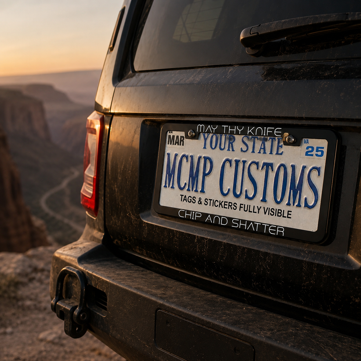 May Thy Knife Chip and Shatter Sci-Fi Aluminum License Plate Frame