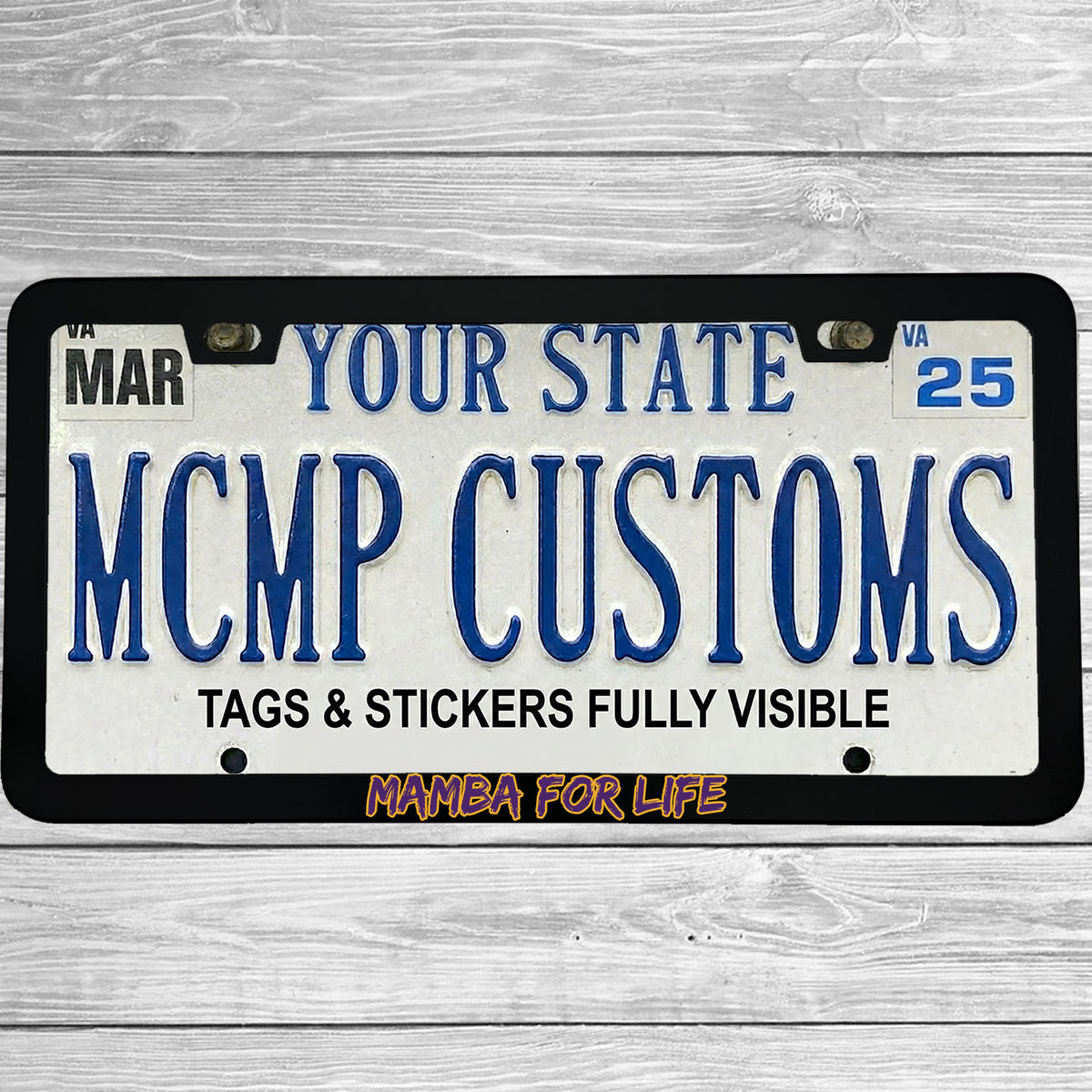 "Mamba For Life Superhero" license plate frame - image 3