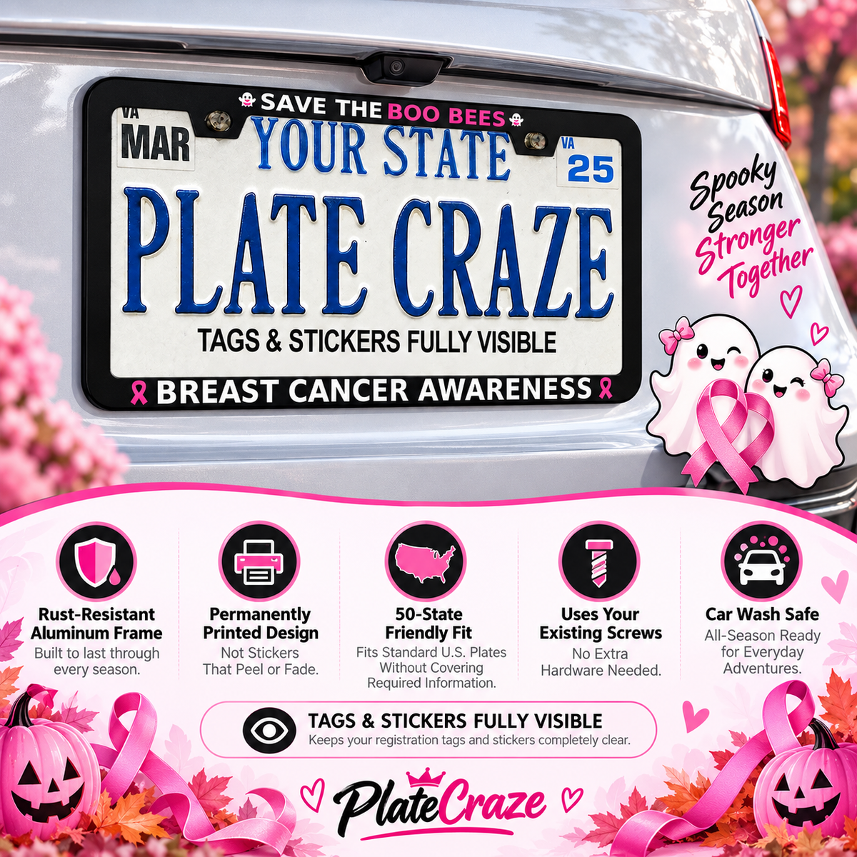 Save the Boo Bees Breast Cancer Awareness ad graphic