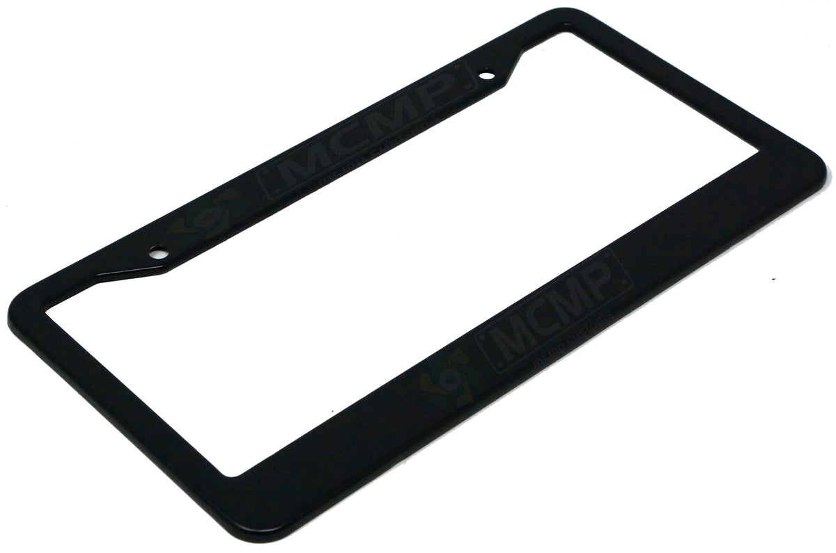 Close-up of "The North Remembers" license plate frame showing fade-proof print quality