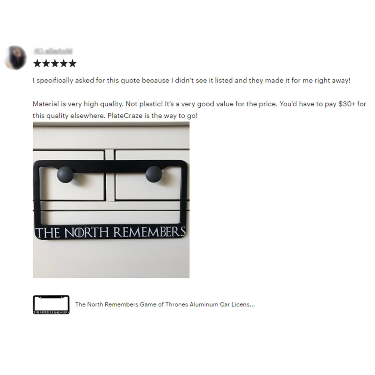 MCMP Customs aluminum license plate frame — features and quality detail infographic